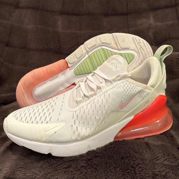 NIKE AIR MAX 270 (GS) WHITE / PINK FOAM 943345 113 YOUTH Size 7y - Picture 6 of 8